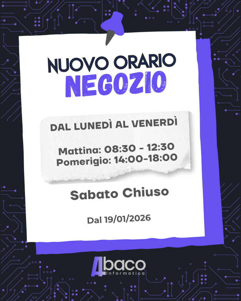 Nuovo Orario Negozio 2026